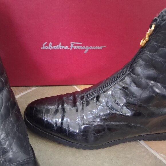 Salvatore Ferragamo Black Leather Boots - Picture 5 of 8